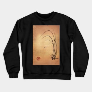 Lyrical Dreams - original sumie ink brush pen Zen drawing by Rebecca Rees Crewneck Sweatshirt